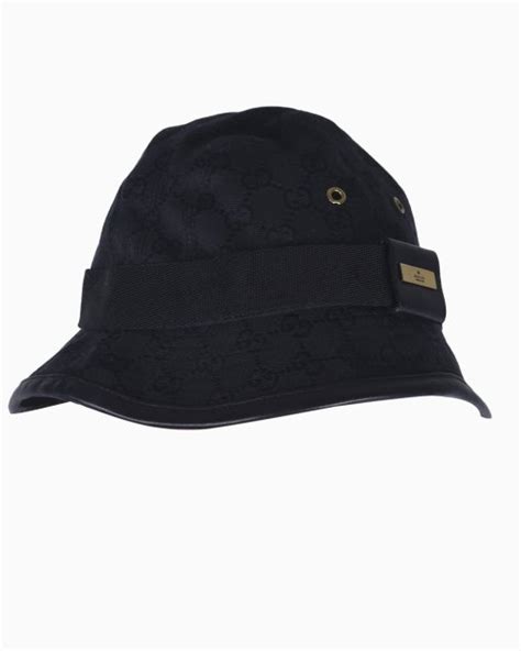 chapeu gucci preto|Gucci Chapéu Bucket GG .